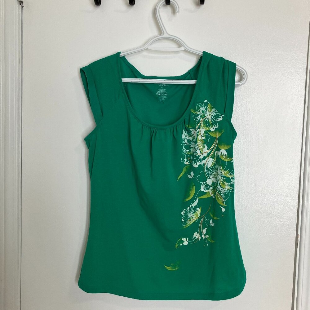 George Cap Sleeve Floral Top Women's Size M